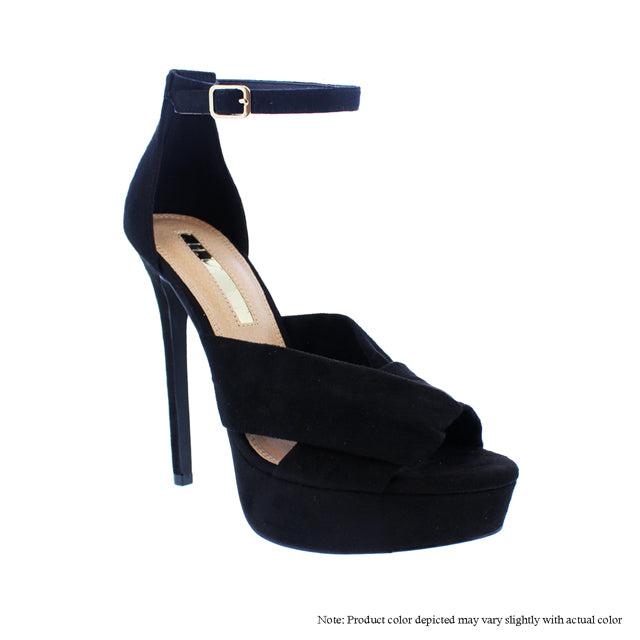 BALENCIA-1 Peep Toe Ankle Strap High Heels - ShoeTimeStores
