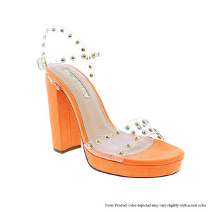 CARDI-12 Clear Chunky Block Fashion Heels Sandals - ShoeTimeStores