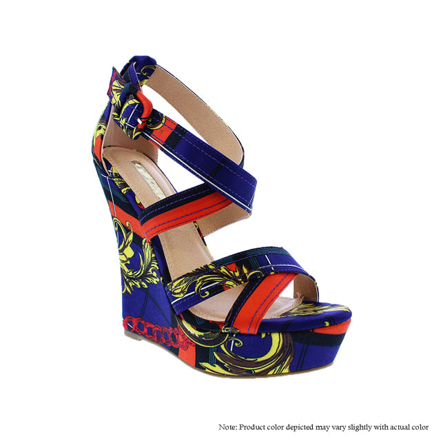CASANDRA-42 Women's Fashion Strappy Wedges Heels