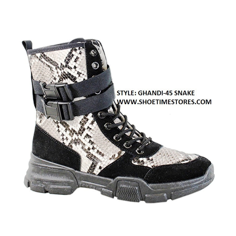 GHANDI-45 Women's Winter Double Buckle Boots