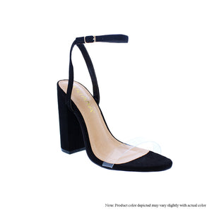 ILYSE-91 Clear Strap Ankle Strap Block Heels - ShoeTimeStores