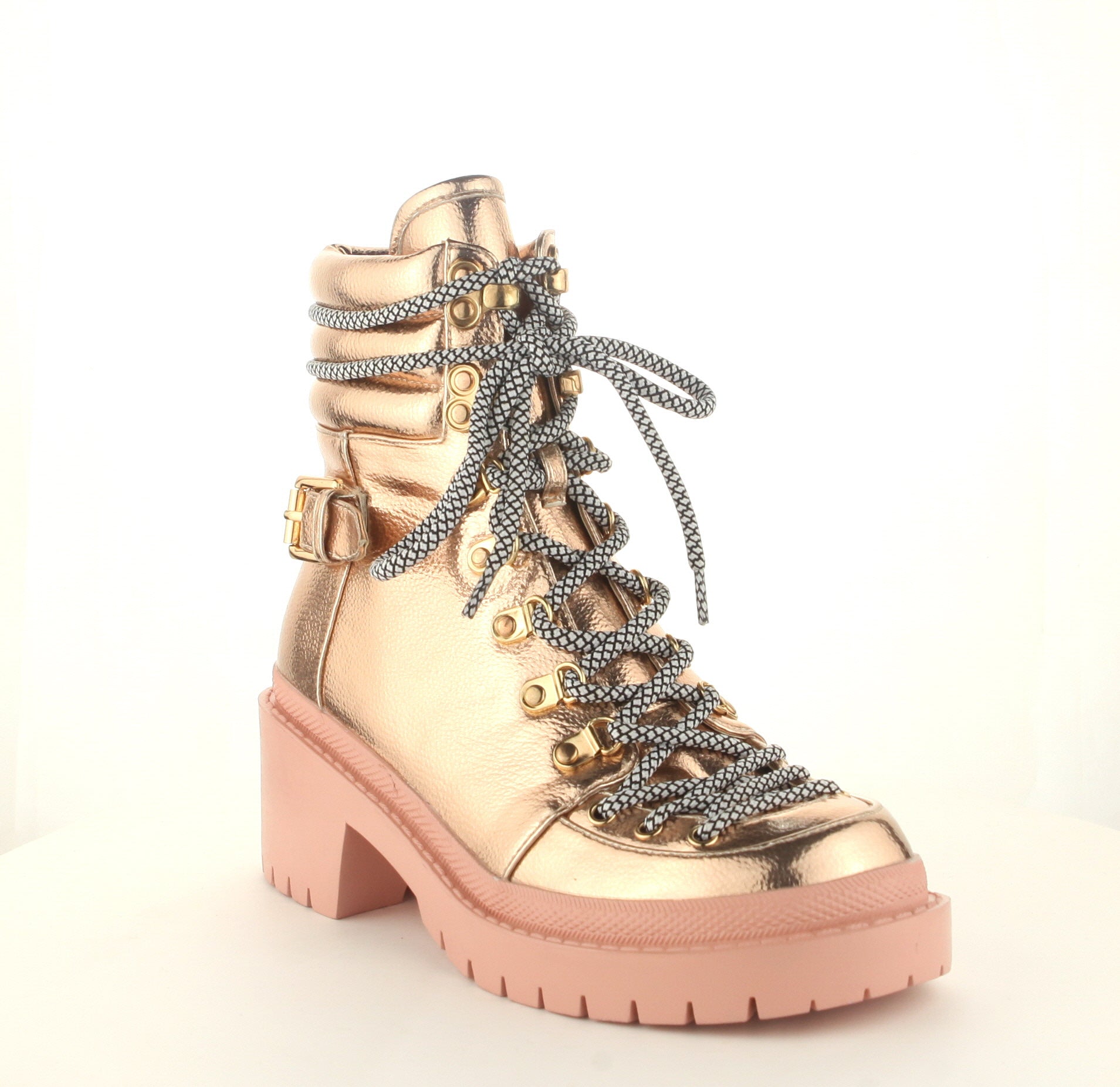 SUMMIT - chunky heel platform combat boots - ShoeTimeStores