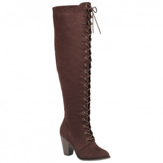 CAMILA-47 Women's Lace Up Block Heels boots - ShoeTimeStores