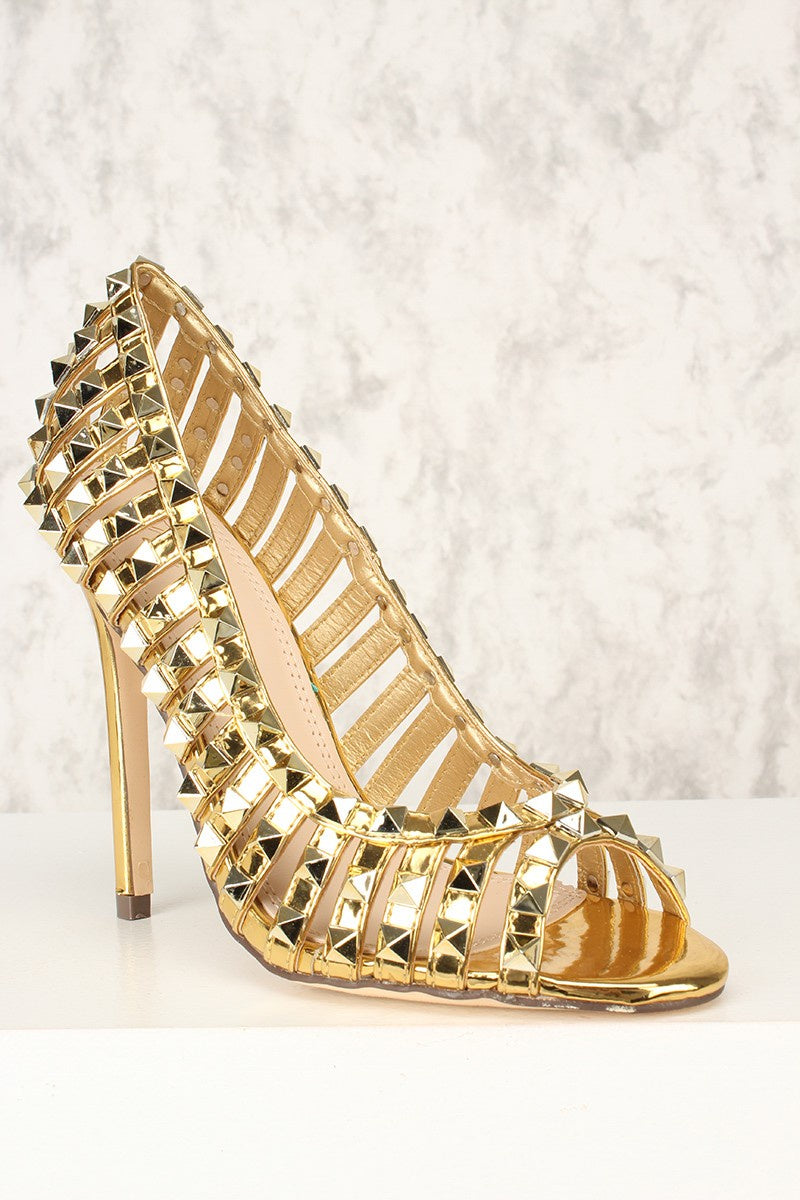 ROMA-16 - Golden pumps shoes ladies - ShoeTimeStores
