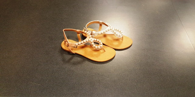 HAZEL-4 jeweled sandals with fixable stones buckle - ShoeTimeStores