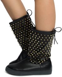 CHIC-56 Women's Knee High Studded Boots - ShoeTimeStores